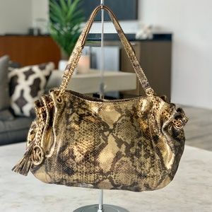 Michael Kors Metallic Gold Jet Chain Handbag